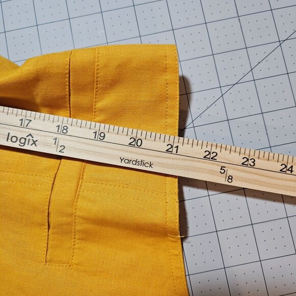 Easter Linen Yellow Blazer Jacket Ellen Tracy Petite Womens Long Sleeves Fully L - Picture 11 of 15